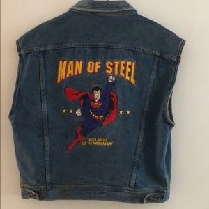 Dc comic Superman man of steel denim vest